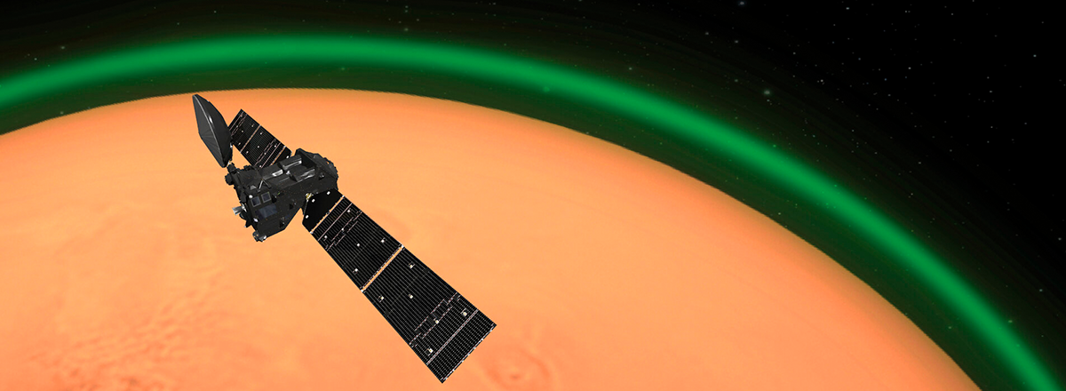 ESA's Orbiter Observed Mars' Atmosphere Glowing Green at Night