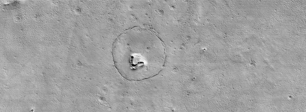 NASA's HiRISE Captures an Image of a Bear's Face on Mars