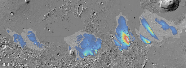 The Mars Express Orbiter Discovers Water Ice Deposits Beneath Mars' Surface