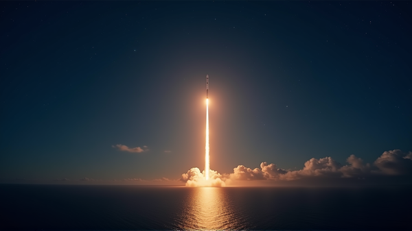 SpaceX Rocket's Mesmerizing Flight Over Atlantic Ocean!