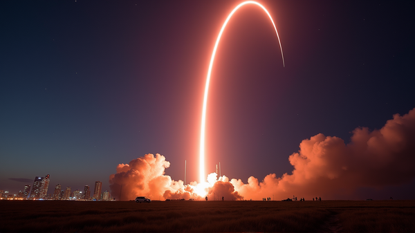 Witness the Dazzling Display: SpaceX Falcon 9's Night Sky Illumination in Riverside!